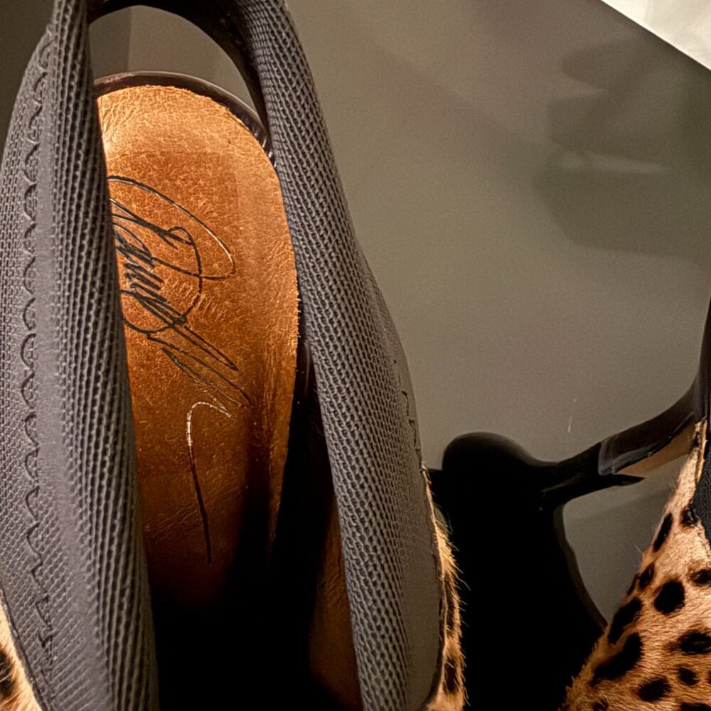 Donald J Pliner Leopard Print Horse Hair Heels Signature Size 6 - Picture 7 of 9
